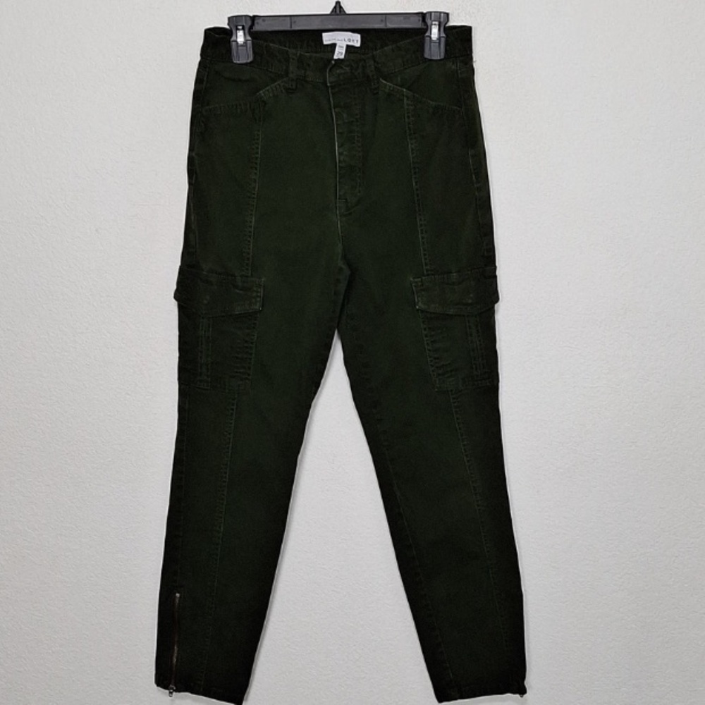 LOFT Dark Green Gorpcore Streetwear Skinny Utility Cargo Pants Size 29 (8)